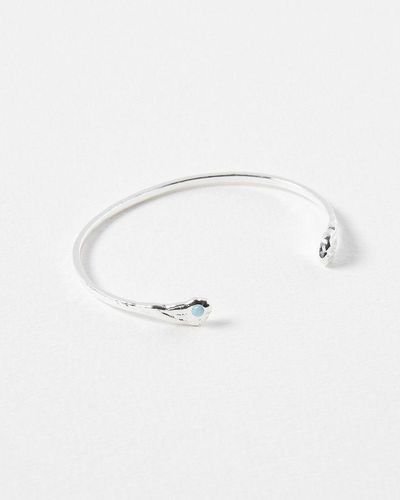 Oliver Bonas Odoti Molten Forms Opalite Silver Plated Bangle - Natural
