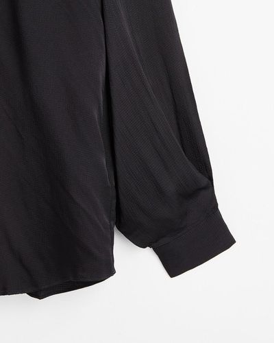 Oliver Bonas Satin Oversized Shirt - Black