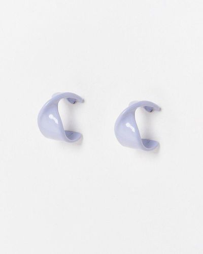 Oliver Bonas Ilaria Twist Hoop Earrings Mini - Blue