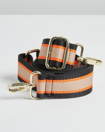 Oliver Bonas Striped Orange & Brown Replacement Bag Strap Regular - Multicolour