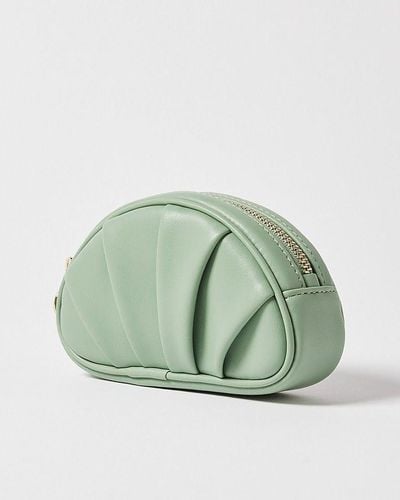 Oliver Bonas Pleated Croissant Zipped Pouch - Green