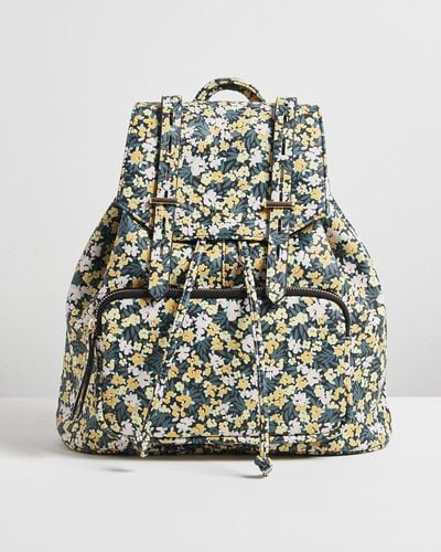 Oliver Bonas Floral Print Yellow & Green Backpack