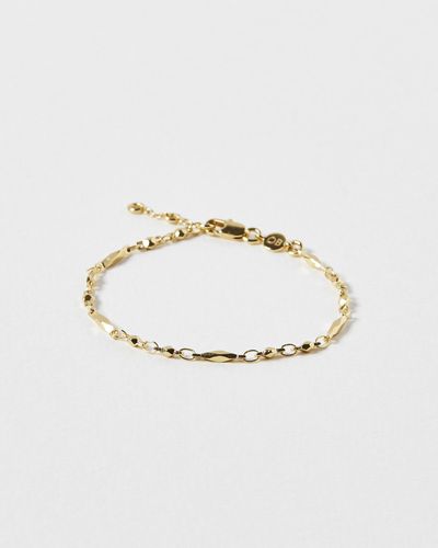 Oliver Bonas Eos Twist & Textured Bead Chain Bracelet - White