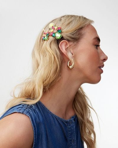 Oliver Bonas Luella Statement Jewel Hair Clips Set Of Two - Blue