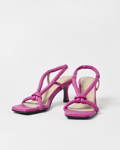 Oliver Bonas Selected Femme Sara Leather Heeled Sandals - Pink