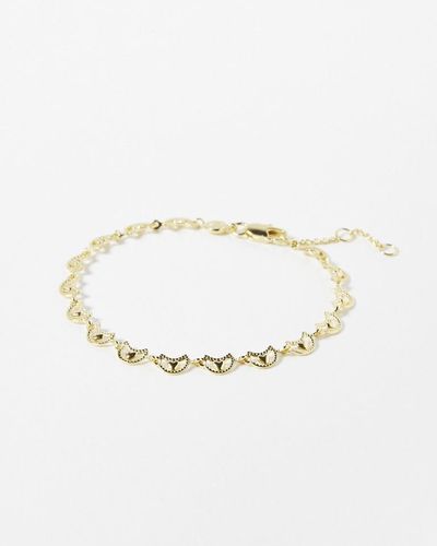 Oliver Bonas Amaryllis Ornate Plated Chain Bracelet - White