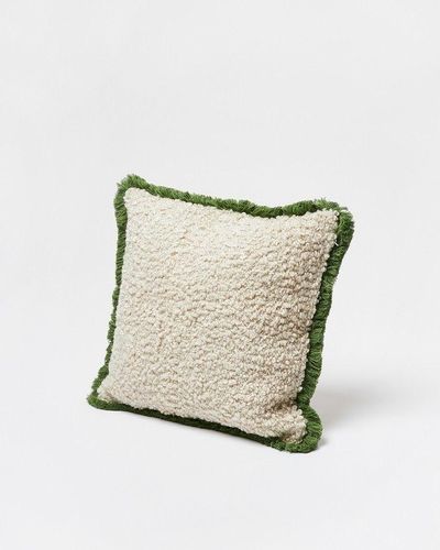 Oliver Bonas Boucle Fringed Cream Cushion Cover - Natural