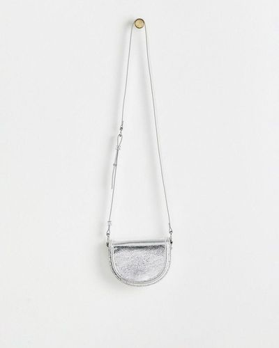Oliver Bonas Kitty Saddle Crossbody Bag Mini - Gray