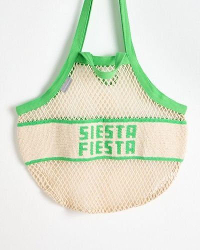 Oliver Bonas Siesta Fiesta Net Shopper Bag - Green