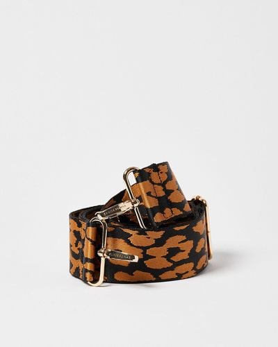 Oliver Bonas Brown Ginger Leopard Shoulder Bag Strap Wide - Multicolour