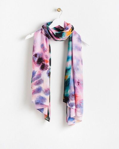 Oliver Bonas Abstract Animal Lightweight Scarf - White