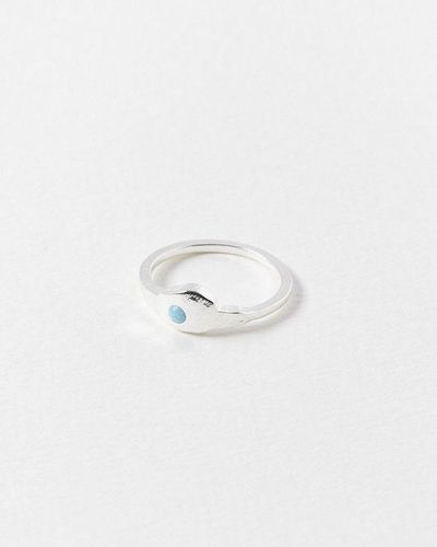 Oliver Bonas Odoti Molten Forms Opalite Silver Delicate Ring - White