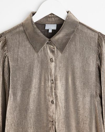 Oliver Bonas Metallic Shirt - Brown