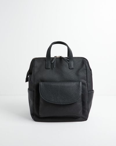 Oliver Bonas Slouch Black Fabric Backpack