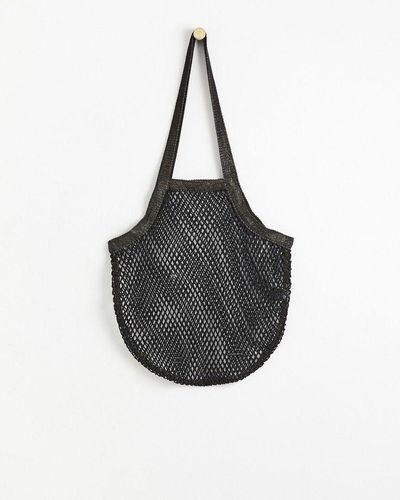 Oliver Bonas Niki Net Fabric Shopper Bag - Black