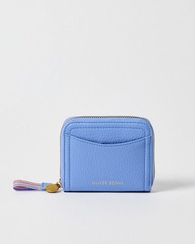 Oliver Bonas Lola Cornflower Small Zipper Around Wallet - Blue