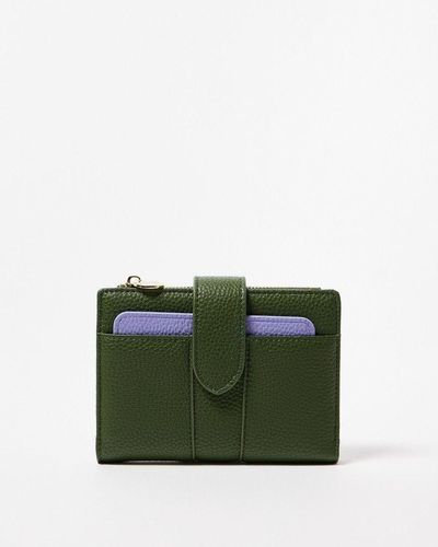 Oliver Bonas Naomi Khaki Zipped Wallet - Green