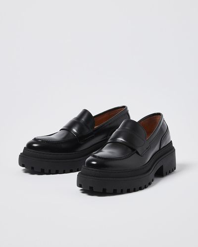 Shoe The Bear Iona Leather Loafers, Size Uk 5 - Black