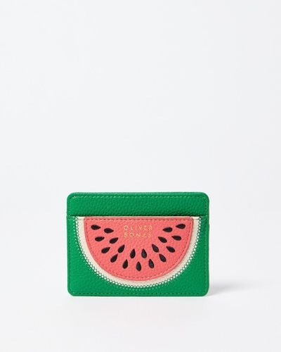Oliver Bonas Watermelon Slice Card Holder - Green
