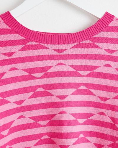 Oliver Bonas Jacquard Knitted Sweater - Pink