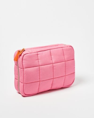 Oliver Bonas Carrie Fold Out Make Up Bag Large - Pink
