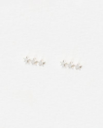 Oliver Bonas Triple Star Stud Earrings - White