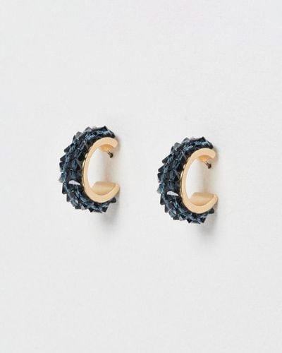 Oliver Bonas Adoria Bead Hoop Earrings - Blue