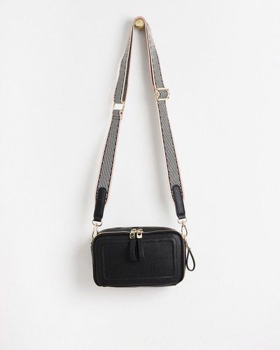 Oliver Bonas Simen Stripe Crossbody Bag Large - White