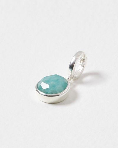 Oliver Bonas Kindred Oval Amazonite Stone & Silver Charm - Blue