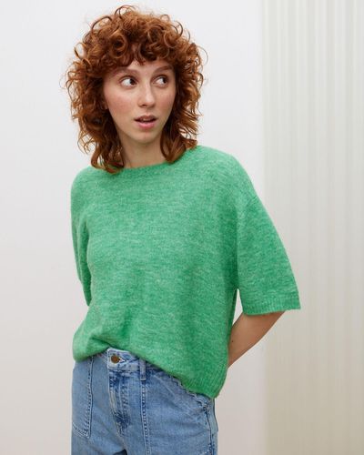 Oliver Bonas Boxy Knitted Top, Size 6 - Green