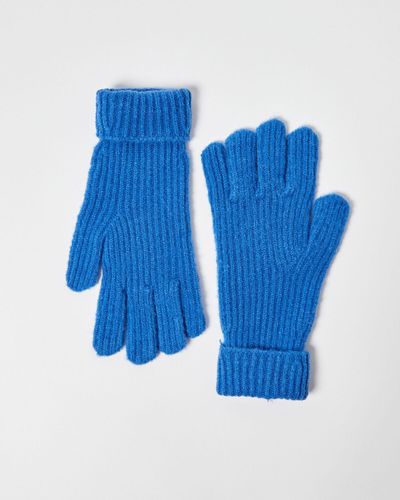 Oliver Bonas Cobalt Knitted Gloves - Blue