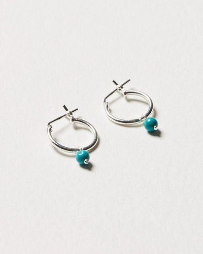 Oliver Bonas Nou Hoop & Sphere Turquoise Earrings - Metallic