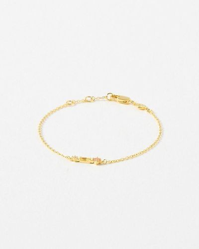Oliver Bonas Meribella Mixed Shape Gold Plated Chain Bracelet - White