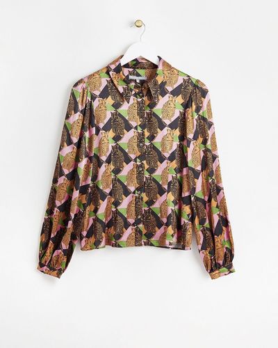 Oliver Bonas Ocelot Print Shirt, Size 10 - Brown