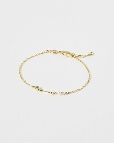 Oliver Bonas Rosaline Freshwater Pearl Chain Bracelet - White