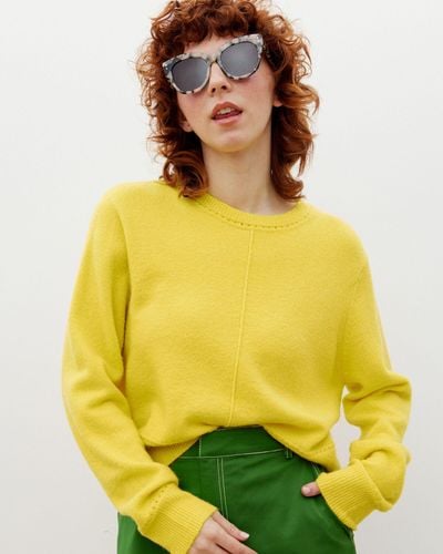 Oliver Bonas Sparkle Knitted Jumper, Size 8 - Yellow