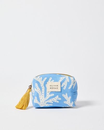 Oliver Bonas Coral Make Up Bag - Blue