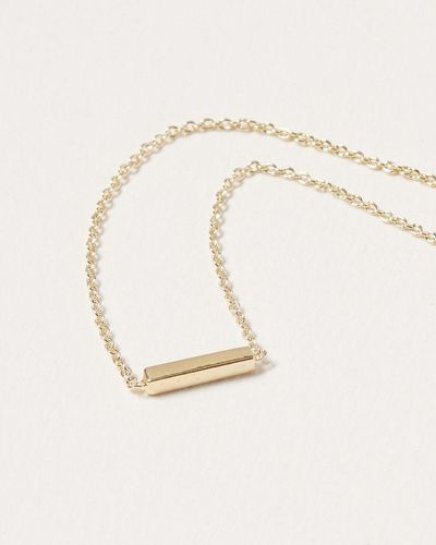 Oliver Bonas Tiny Bar Plated Pendant Necklace - Metallic