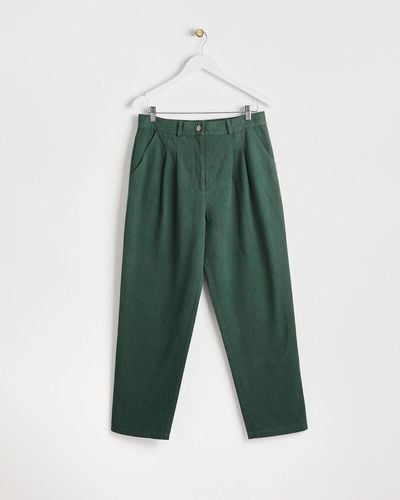 Oliver Bonas Herringbone Peg Trousers, Size 6 - Green