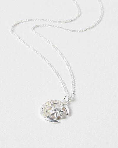 Oliver Bonas Marley Celestial Charms Pendant Necklace - White