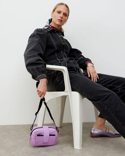 Oliver Bonas Callie Coated Lilac Crossbody Bag - Purple