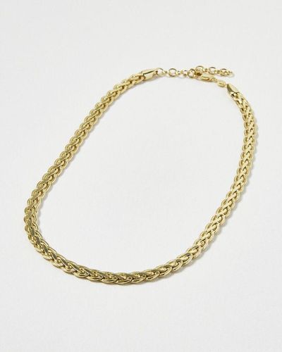 Oliver Bonas Cynthia Plated Chain Necklace - Metallic