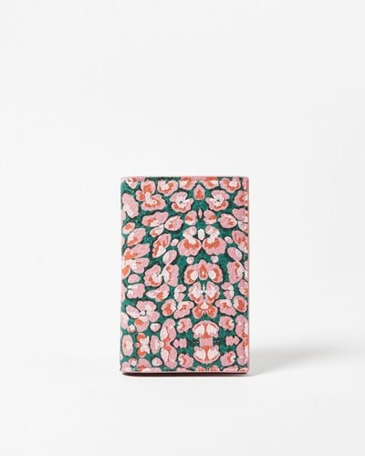 Oliver Bonas Floral Animal Print Pink Book Card Holder - White