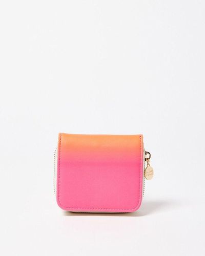 Oliver Bonas Caidy & Orange Ombré Zipper Around Wallet - Pink