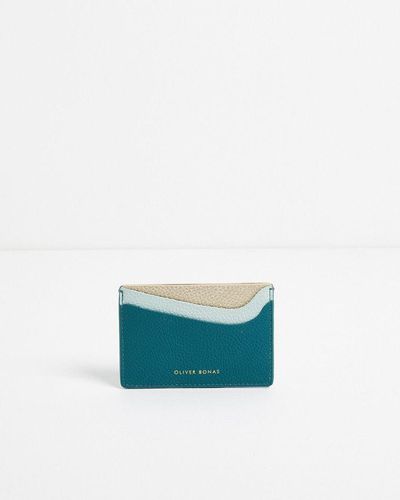 Oliver Bonas Mika Color Pop Teal Card Holder - Green