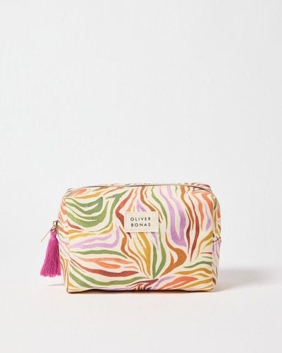 Oliver Bonas Zebra Print Make Up Bag - Pink