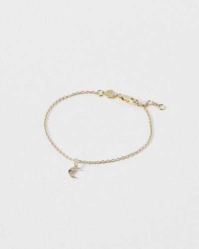 Oliver Bonas Adinia Crescent Moon Gold Plated Chain Bracelet - Multicolor