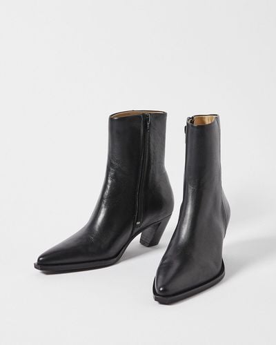 SELECTED Stella Leather Boots, Size Uk 3 - Black