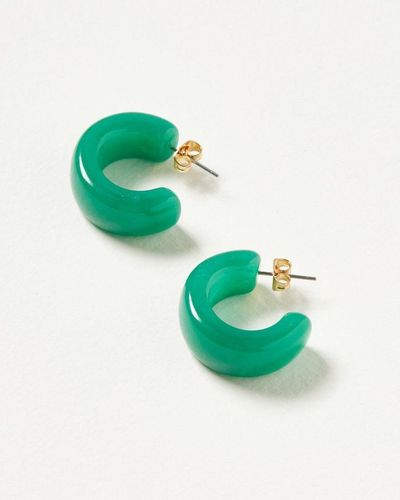 Oliver Bonas Osa Resin Hoop Earrings - Green