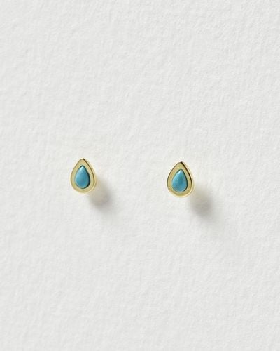 Oliver Bonas Zosia Blue Turquoise & Stud Earrings